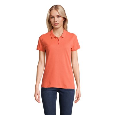 Polo Mujer Algodón Orgánico Pop Orange S