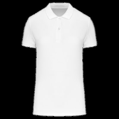 Polo de mujer de algodón orgánico White Xs