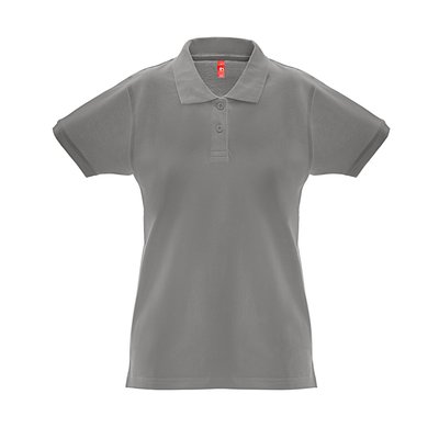 Polo de mujer cuello y mangas de canalé Gris XL