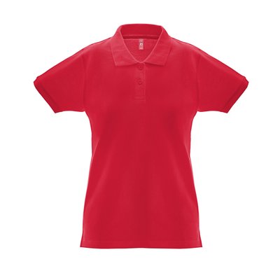 Polo de mujer cuello y mangas de canalé Rojo XXL