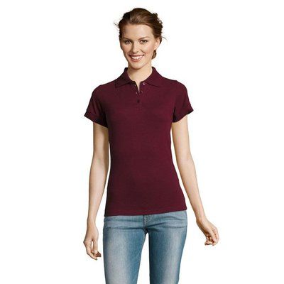 Polo Mujer Manga Corta 200g Burgundy M