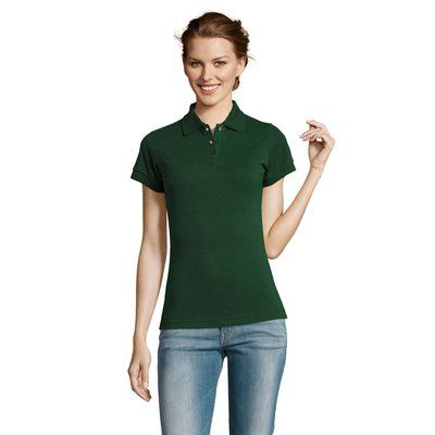 Polo Mujer Manga Corta 200g Verde Botella Oscuro Xxl