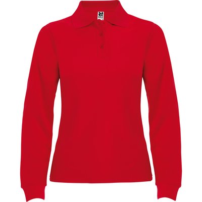 Polo mujer manga larga Rojo M