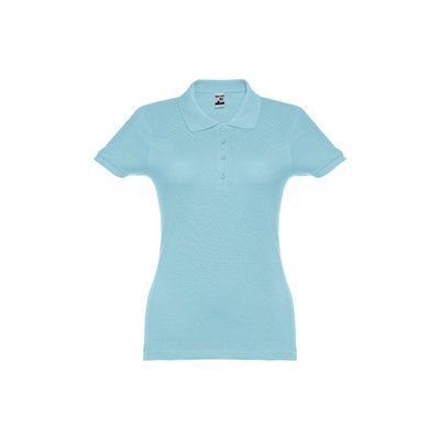 Polo de mujer con refuerzo en el cuello Azul Claro S