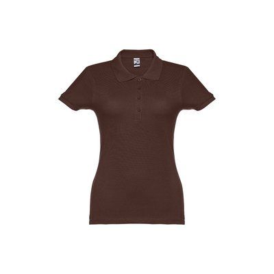 Polo de mujer con refuerzo en el cuello Castaño Oscuro M