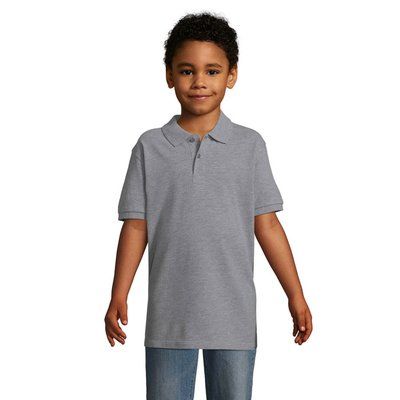 Polo Niño Algodón 180g Gris Melange 2 3XL