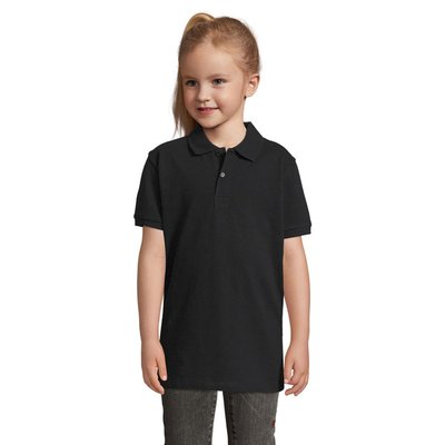 Polo Niño Algodón 180g Negro 3Xl