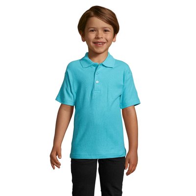 Polo Niño Piqué Peinado 170g Azul Atolón 10 Años