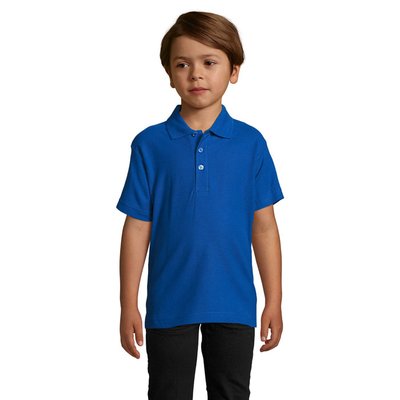 Polo Niño Piqué Peinado 170g Azul Royal 12 Años