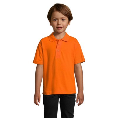 Polo Niño Piqué Peinado 170g Naranja 8 Años