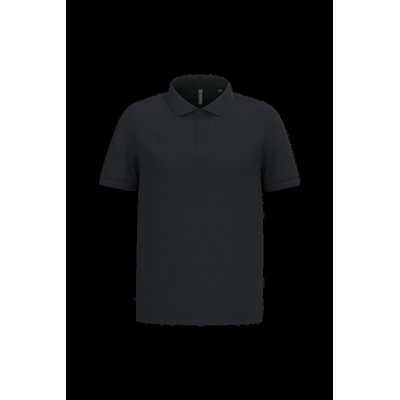Polo piqué manga corta de algodón Black 3Xl