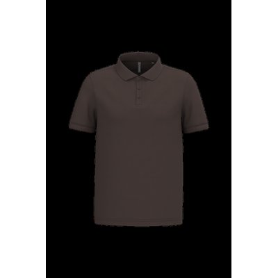 Polo piqué manga corta de algodón Chocolate 4Xl