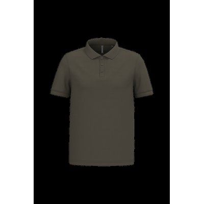 Polo piqué manga corta de algodón Dark Khaki L