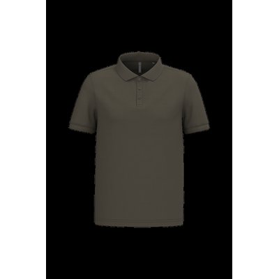 Polo piqué manga corta de algodón Dark Khaki S