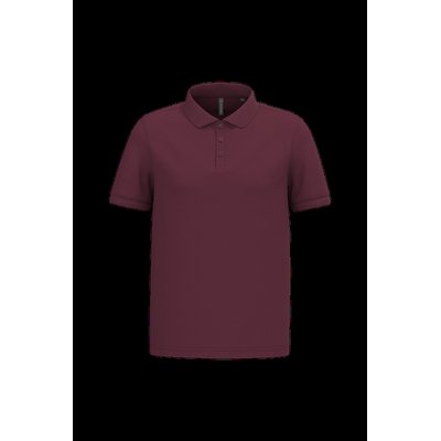 Polo piqué manga corta de algodón Wine 3Xl