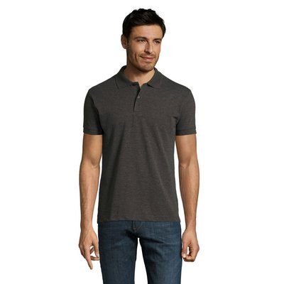 Polo Piqué Manga Corta Hombre Antracita Mezcla 3XL