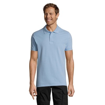 Polo Piqué Manga Corta Hombre Azul Cielo M