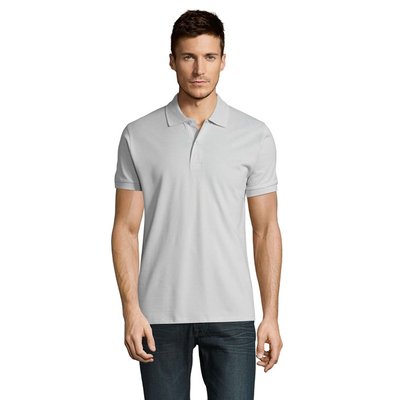 Polo Piqué Manga Corta Hombre Azul Crema 3XL