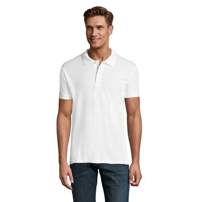 Polo Piqué Manga Corta Hombre Blanco 4XL