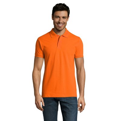 Polo Piqué Manga Corta Hombre Naranja 3XL