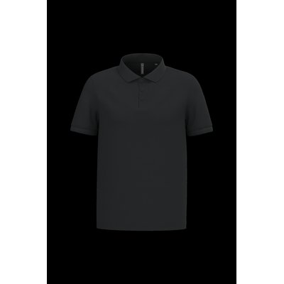 Polo piqué de manga corta hombre Negro 4XL