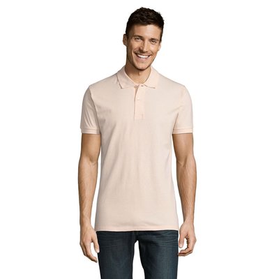 Polo Piqué Manga Corta Hombre Rosa Crema 3XL