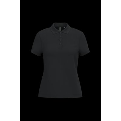 Polo piqué de manga corta de mujer Black L