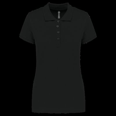 Polo piqué de manga corta de mujer Black M