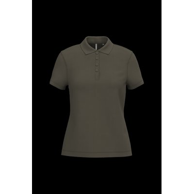 Polo piqué de manga corta de mujer Dark Khaki Xs
