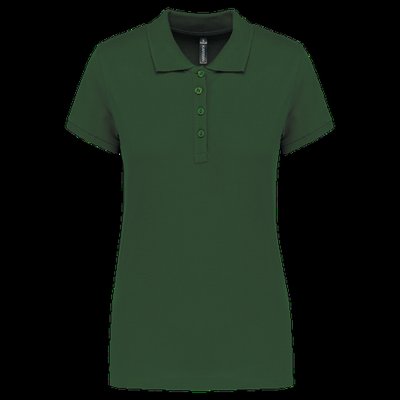 Polo piqué de manga corta de mujer Forest Green L