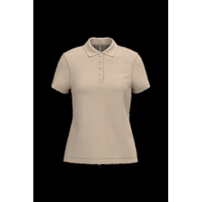 Polo piqué de manga corta de mujer Light Sand 3Xl
