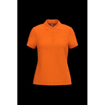 Polo piqué de manga corta de mujer Orange 3Xl