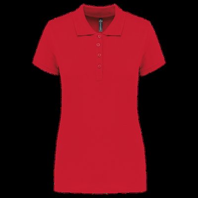 Polo piqué de manga corta de mujer Red 3XL