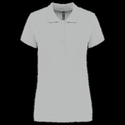 Polo piqué de manga corta de mujer Snow Grey XXL