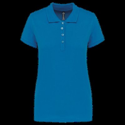 Polo piqué de manga corta de mujer Tropical Blue 3XL