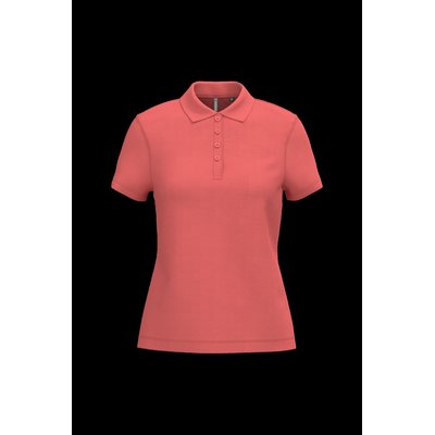 Polo piqué de manga corta de mujer True Coral L