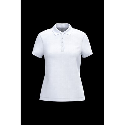 Polo piqué de manga corta de mujer White Xl