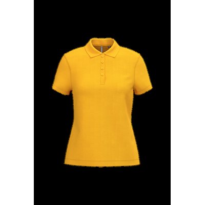 Polo piqué de manga corta de mujer Yellow 3Xl
