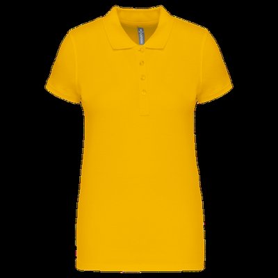 Polo piqué de manga corta de mujer Yellow XL