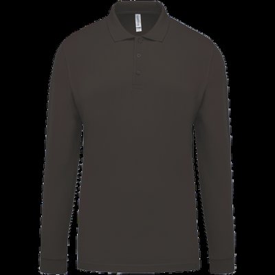 Polo piqué manga larga 100% algodón Dark Grey S