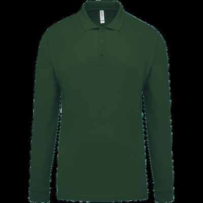 Polo piqué manga larga 100% algodón Forest Green XL