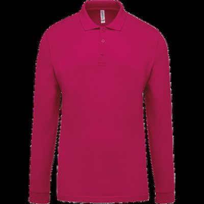 Polo piqué manga larga 100% algodón Fuchsia XL