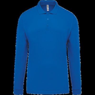 Polo piqué manga larga 100% algodón Light Royal Blue Xxl