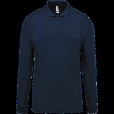 Polo piqué manga larga 100% algodón Navy M