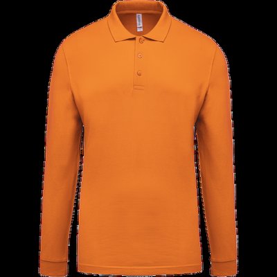 Polo piqué manga larga 100% algodón Orange L