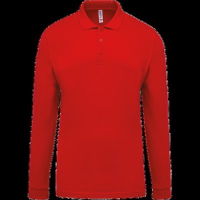 Polo piqué manga larga 100% algodón Red XXL