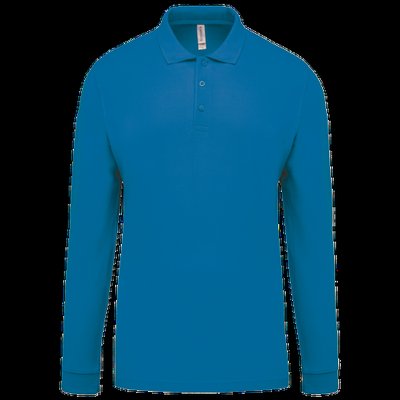 Polo piqué manga larga 100% algodón Tropical Blue 3Xl