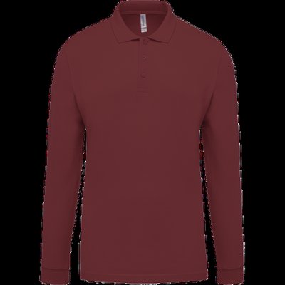 Polo piqué manga larga 100% algodón Wine 3Xl