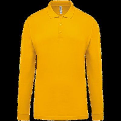 Polo piqué manga larga 100% algodón Yellow L