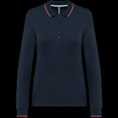 Polo piqué manga larga mujer Navy / Red / White XS